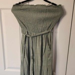 Soft Mint Green Linen Textured Jump Suit Size L - Fits M